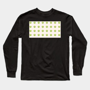 Green Alien Face Long Sleeve T-Shirt